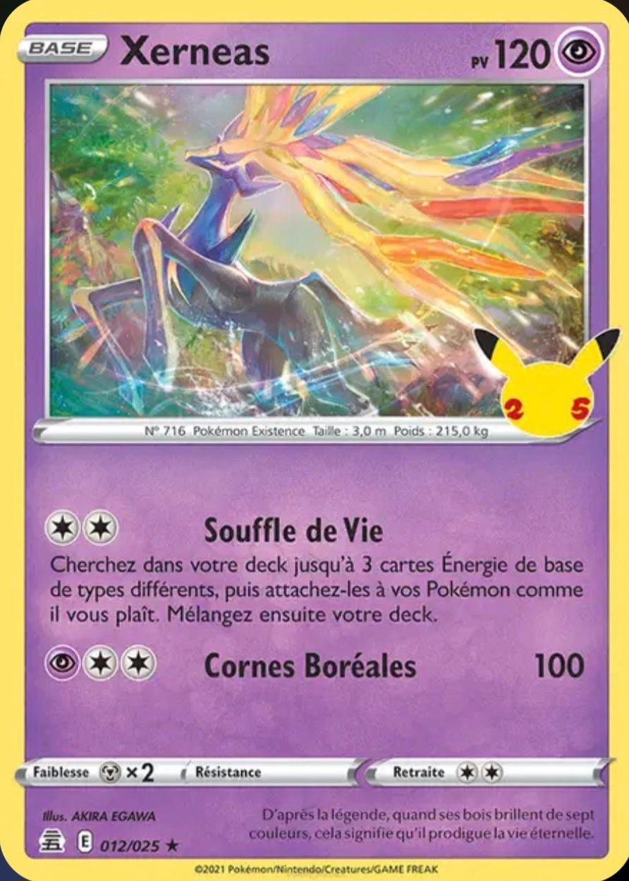 Carte Pokémon Xerneas Stamp Célébrations Holographique 012/025 - Célébrations