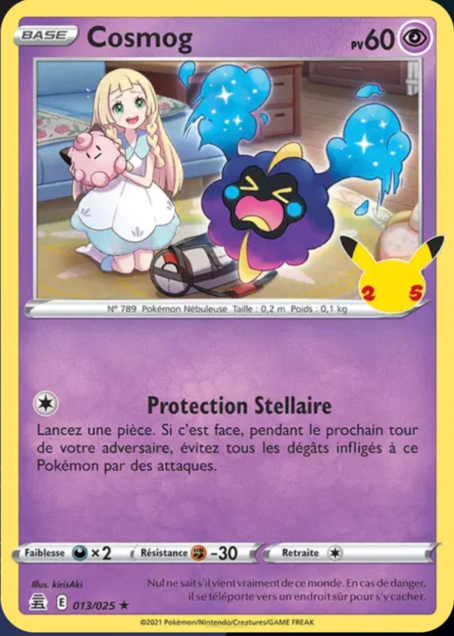 Carte Pokémon Cosmog Stamp Célébrations Holographique 013/025 - Célébrations