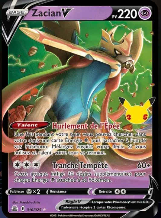 Carte Pokémon Zacian Stamp Célébrations V 016/025 - Célébrations