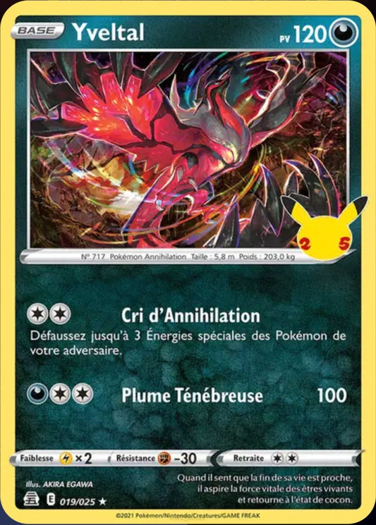 Carte Pokémon Yveltal Stamp Célébrations Holographique 019/025 - Célébrations