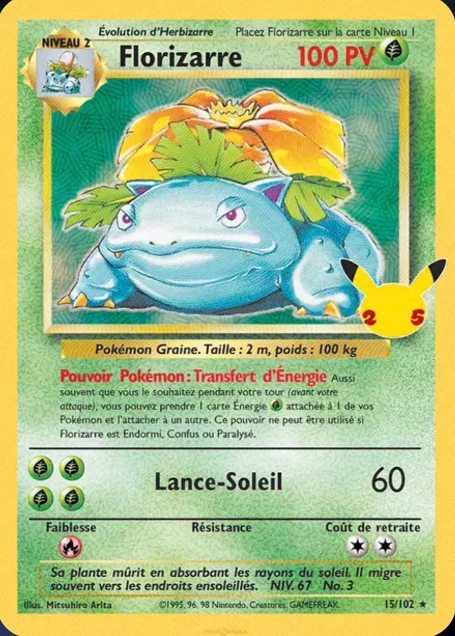 Carte Pokémon Florizarre Ultra Rare 15/102 - Célébrations