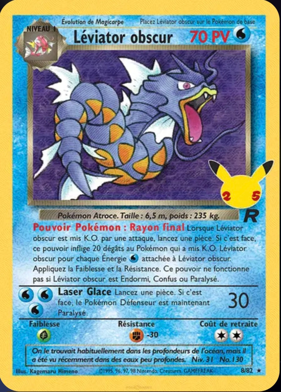 Carte Pokémon Léviator Obscur Ultra Rare 08/82 - Célébrations