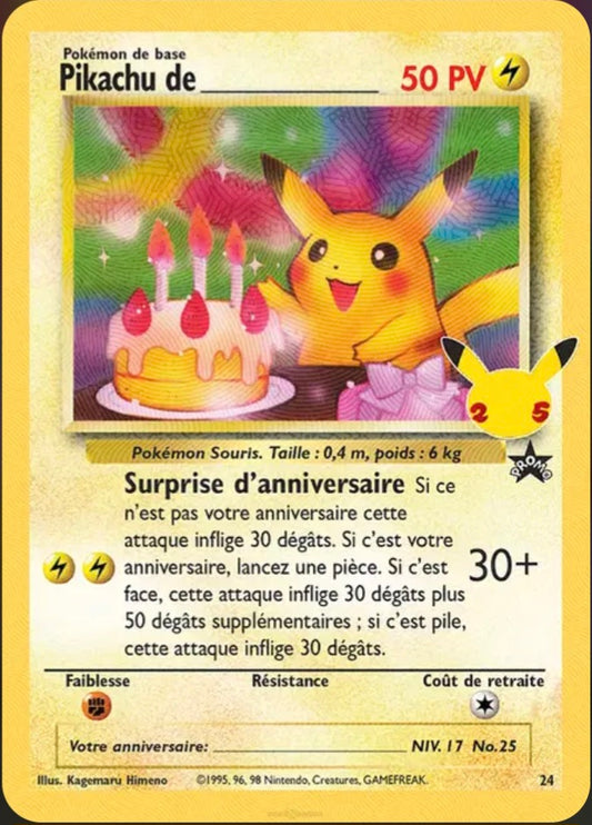 Carte Pokémon Pikachu de - Ultra Rare 24 - Célébrations