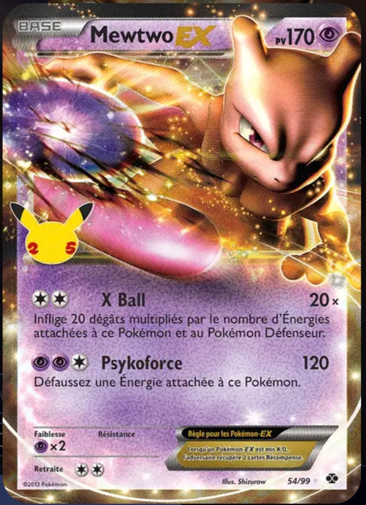 Carte Pokémon Mewtwo EX Ultra Rare 54/99 - Célébrations